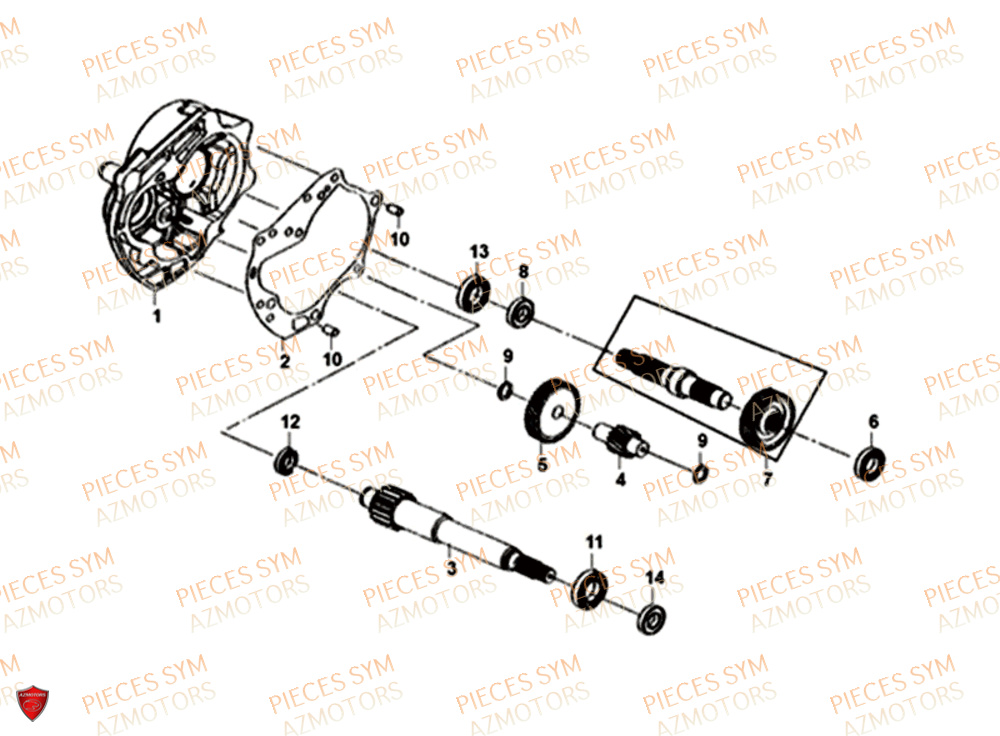 Transmission SYM Pièces JET-4 50 - AD05W8-EU (2019-2020)