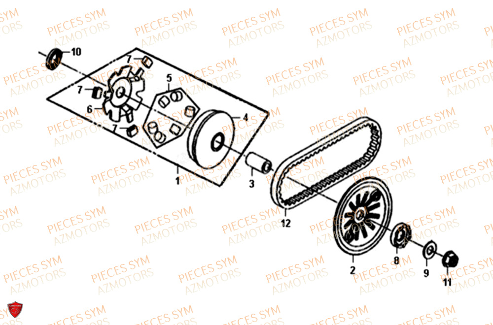 Variateur SYM Pièces JET-4 50 - AD05W8-EU (2019-2020)