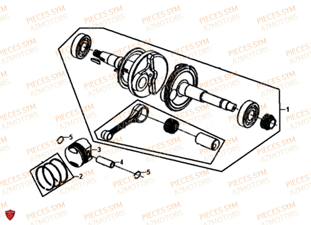 Vilebrequin SYM Pièces JET-4 50 - AD05W8-EU (2019-2020)