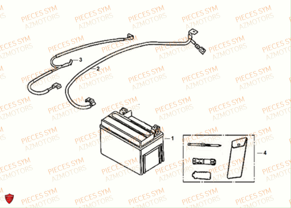 Batterie SYM Pièces JET-4 RX50 E5 - XE05W3-EU (2021)