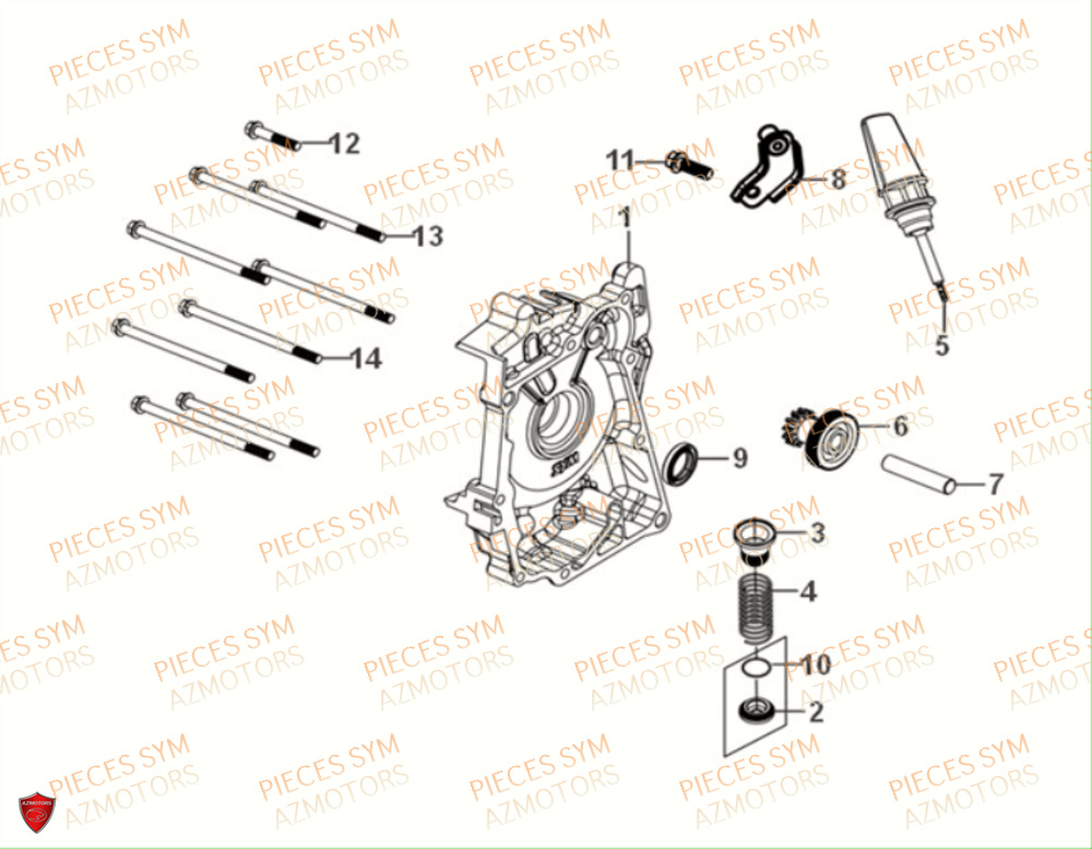 Carter Droit SYM Pièces JET-4 RX50 E5 - XE05W3-EU (2021)