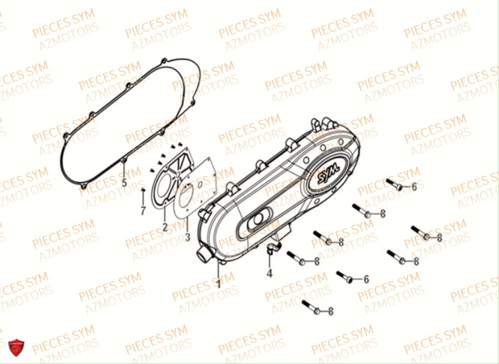 Carter Gauche SYM Pièces JET-4 RX50 E5 - XE05W3-EU (2021)