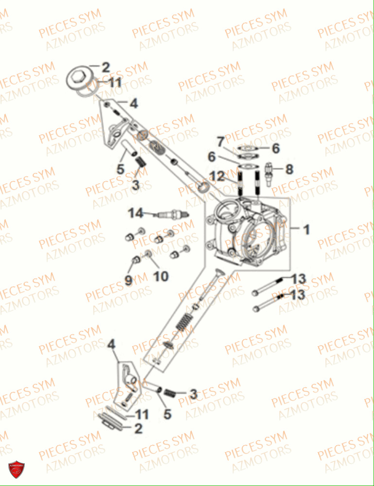 Culasse SYM Pièces JET-4 RX50 E5 - XE05W3-EU (2021)