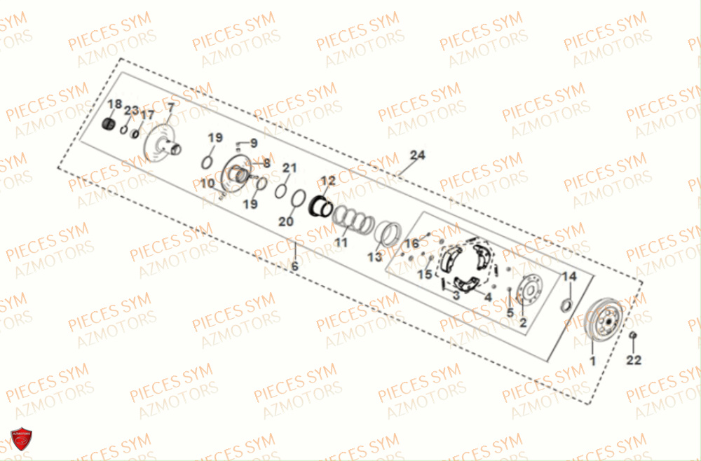 Embrayage SYM Pièces JET-4 RX50 E5 - XE05W3-EU (2021)