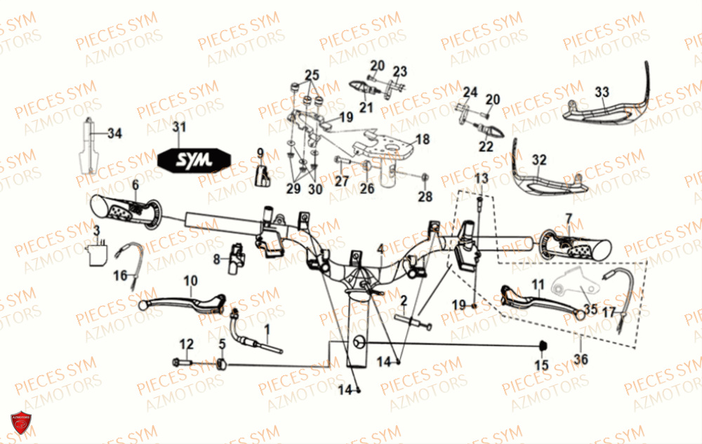 GUIDON SYM JET4 RX50 2021