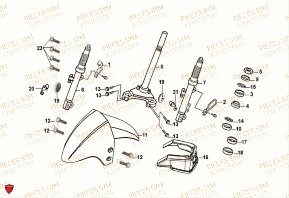 TE DE FOURCHE SYM JET4 RX50 2021