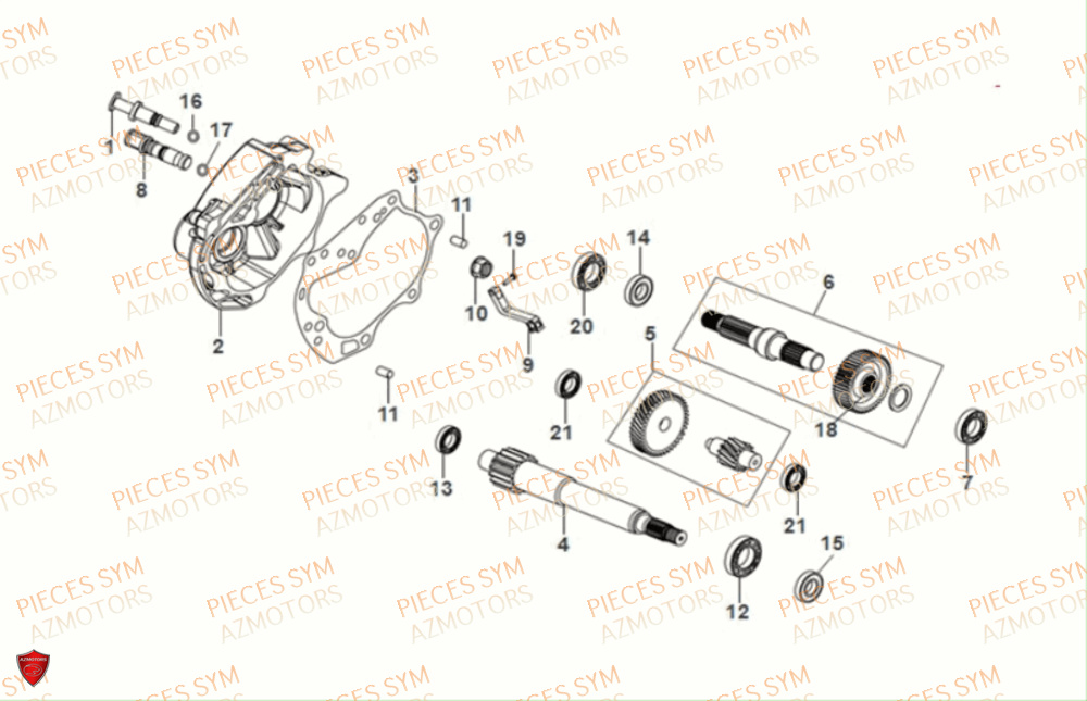 Transmission SYM Pièces JET-4 RX50 E5 - XE05W3-EU (2021)