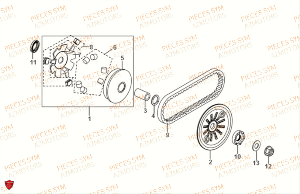 VARIATEUR SYM JET4 RX50 2021