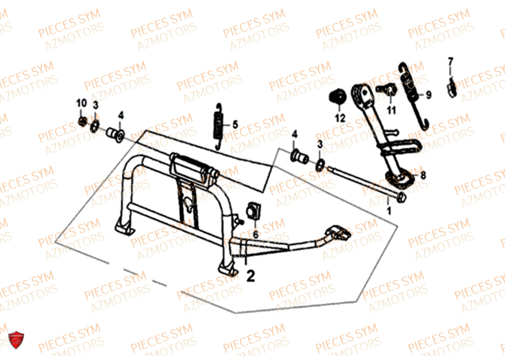 BEQUILLE CENTRALE ET LATERALE SYM JET 14 125I X83 ABS EU4