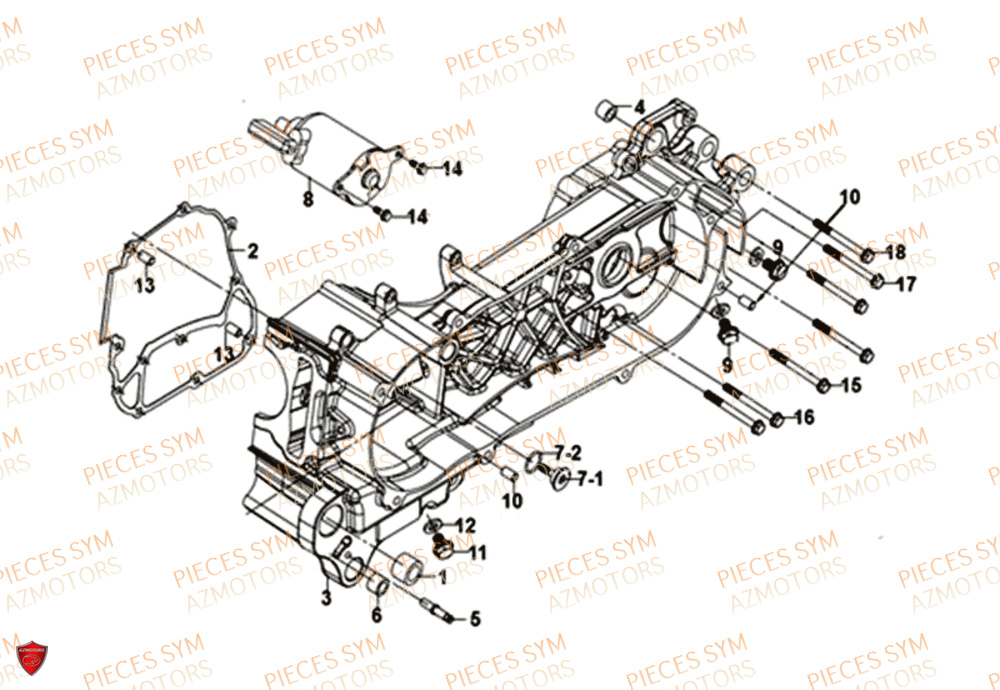 CARTER GAUCHE SYM JET 14 125I X83 ABS EU4