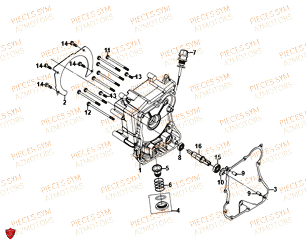 Couvercle De Carter Droit SYM Pièces JET 14 125I X83 ABS EURO 4 - XC12WY-EU (2019)