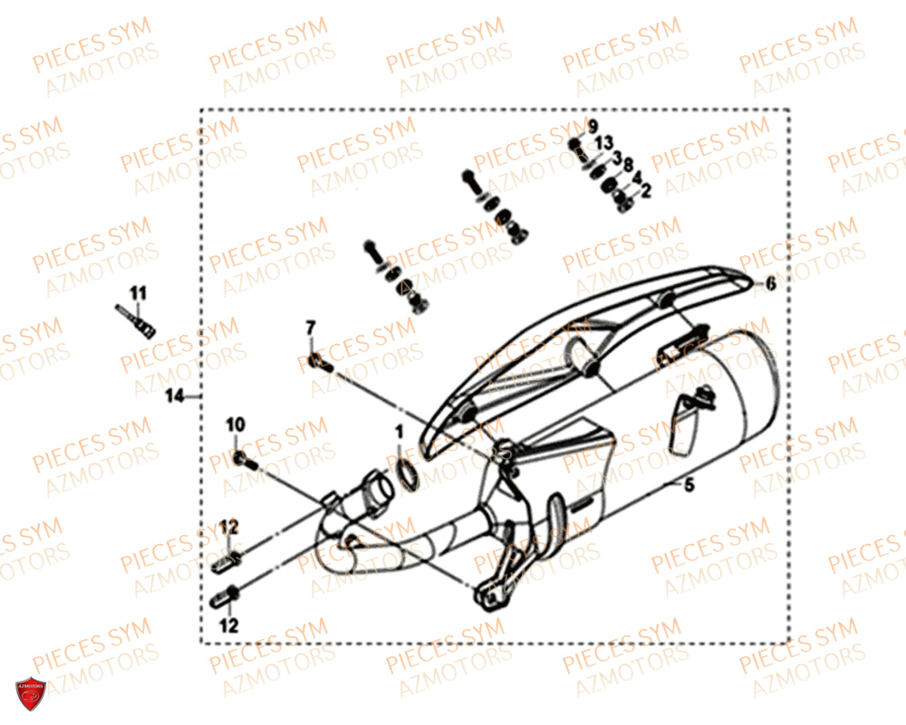 Echappement SYM Pièces JET 14 125I X83 ABS EURO 4 - XC12WY-EU (2019)