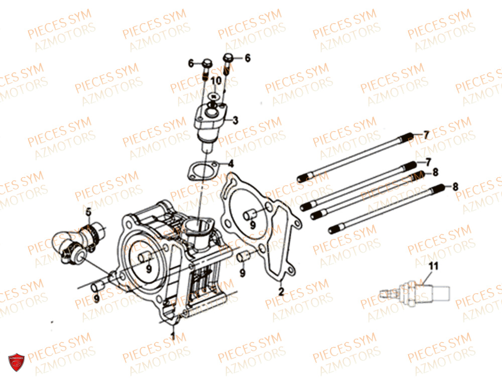 Ensemble Cylindre SYM Pièces JET 14 125I X83 ABS EURO 4 - XC12WY-EU (2019)