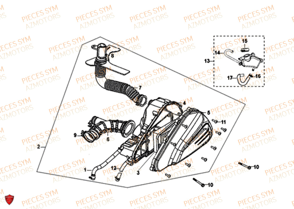 Filtre A Air SYM Pièces JET 14 125I X83 ABS EURO 4 - XC12WY-EU (2019)