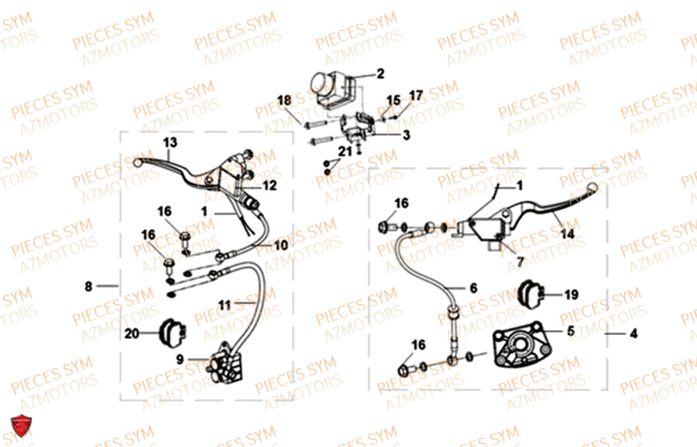 Freinage SYM Pièces JET 14 125I X83 ABS EURO 4 - XC12WY-EU (2019)