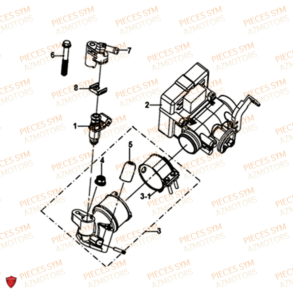 INJECTEUR ADMISSION SYM JET 14 125I X83 ABS EU4