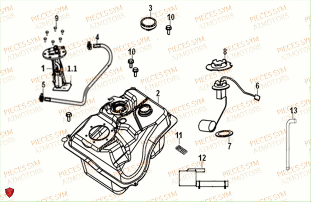 RESERVOIR A CARBURANT SYM JET 14 125I X83 ABS EU4