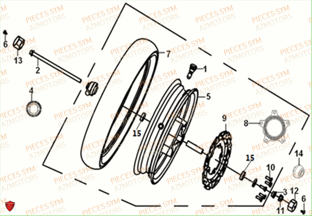 Roue Avant SYM Pièces JET 14 125I X83 ABS EURO 4 - XC12WY-EU (2019)