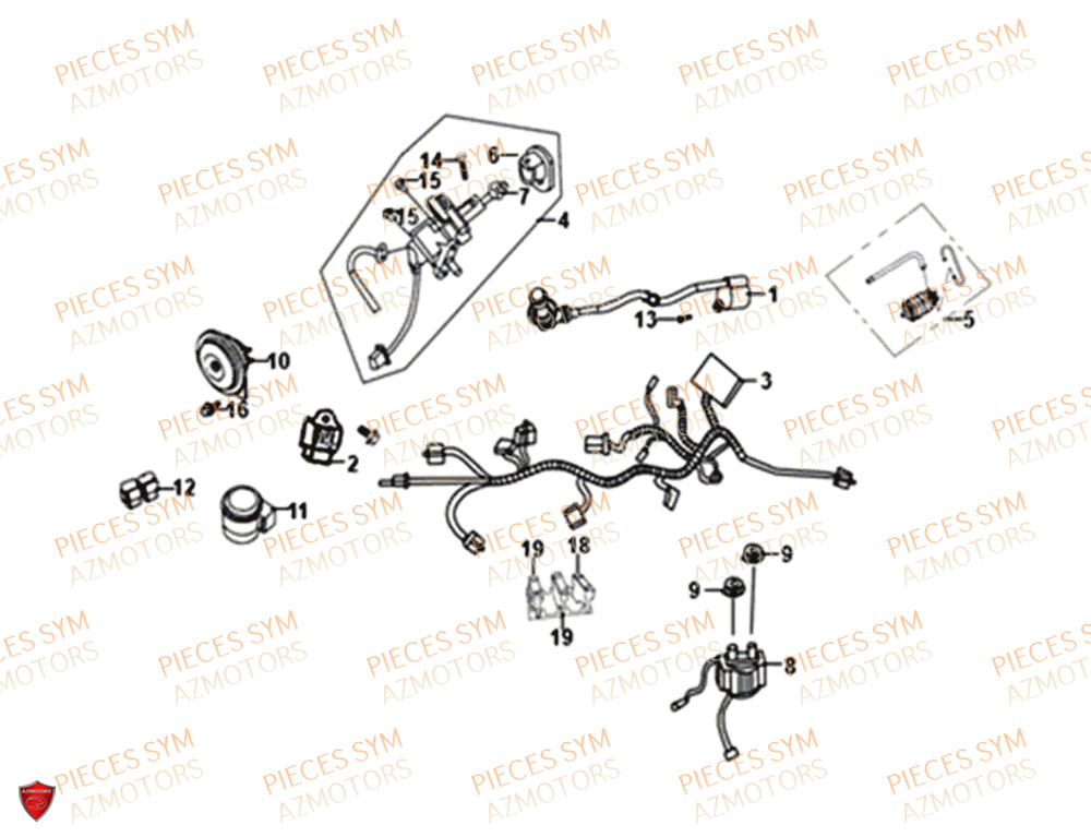 Systeme Electrique SYM Pièces JET 14 125I X83 ABS EURO 4 - XC12WY-EU (2019)