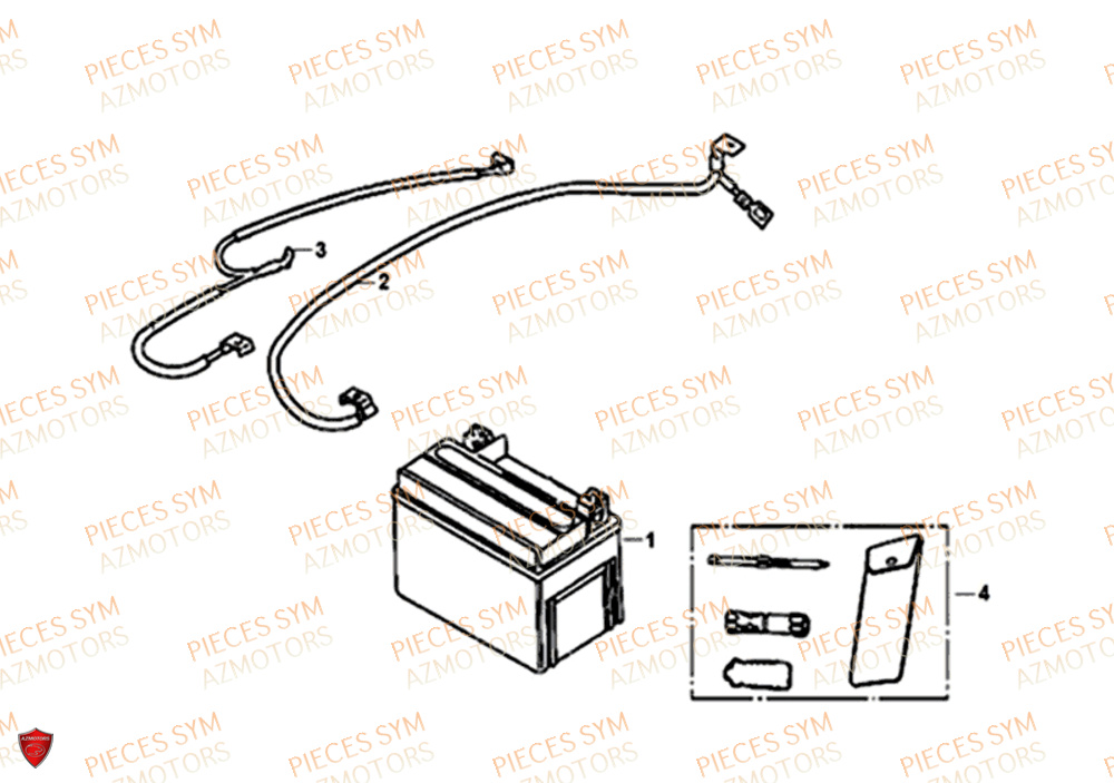 Trousse A Outils Batterie SYM Pièces JET 14 125I X83 ABS EURO 4 - XC12WY-EU (2019)