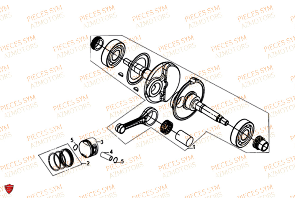 Vilebrequin SYM Pièces JET 14 125I X83 ABS EURO 4 - XC12WY-EU (2019)