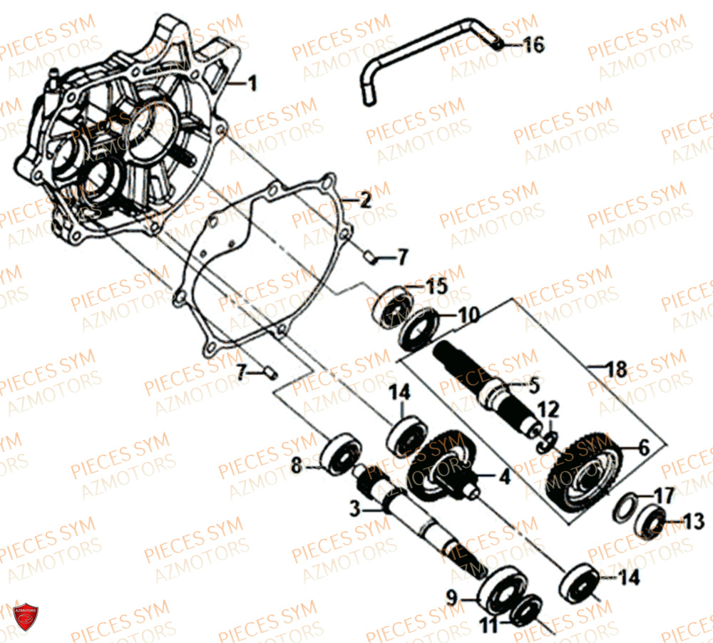 CARTER TRANSMISSION SYM JET 14 125 XB1 EU4