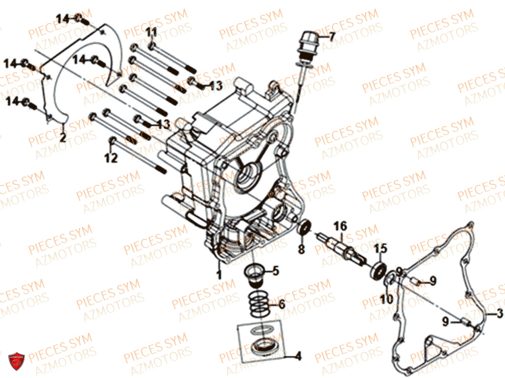 Couvercle De Carter Droit SYM Pièces JET 14 125 XB1 EURO 4 - XC12WW-EU (2017-2020) 