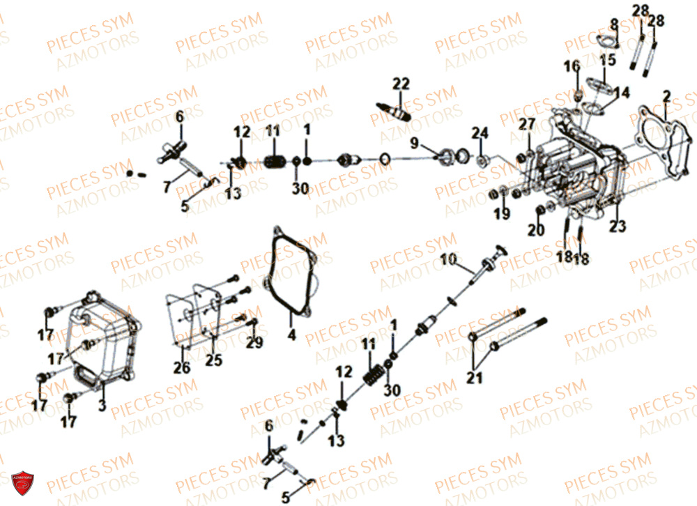 CULASSE SYM JET 14 125 XB1 EU4