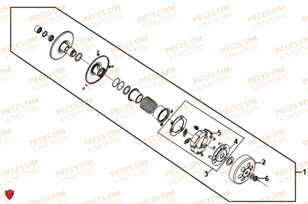 Embrayage SYM Pièces JET 14 125 XB1 EURO 4 - XC12WW-EU (2017-2020) 