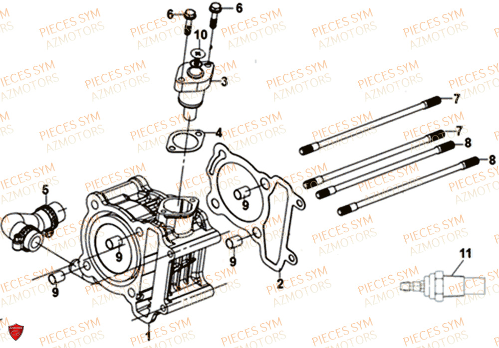 Ensemble Cylindre SYM Pièces JET 14 125 XB1 EURO 4 - XC12WW-EU (2017-2020) 