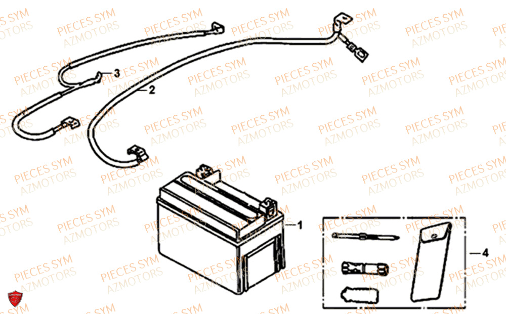 Trousse A Outils Batterie SYM Pièces JET 14 125 XB1 EURO 4 - XC12WW-EU (2017-2020) 