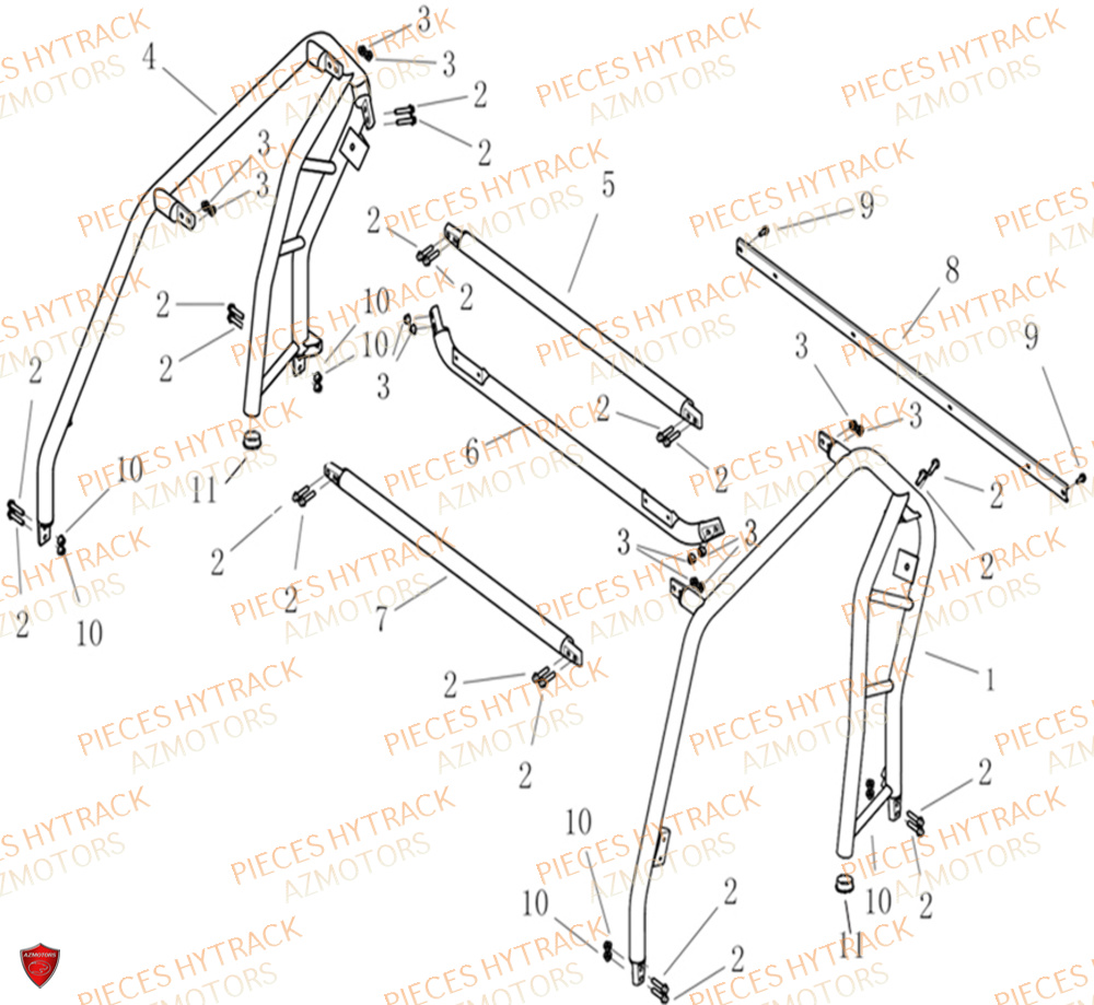 Arceaux HYTRACK Pieces SSV JOBBER 1100 DMAXX BASIC