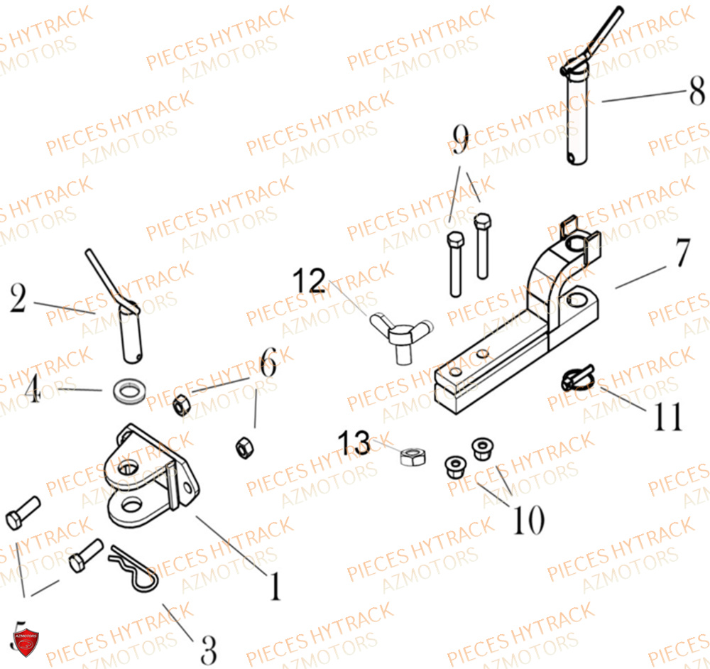 Attelages HYTRACK Pieces SSV JOBBER 1100 DMAXX BASIC