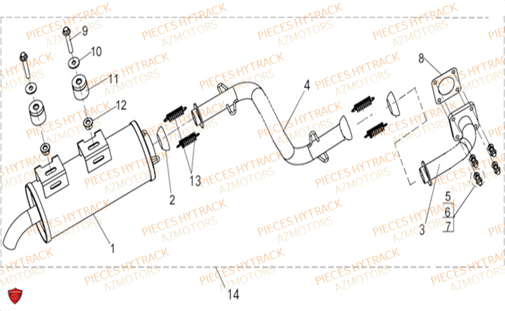 Echappement HYTRACK Pieces SSV JOBBER 1100 DMAXX BASIC