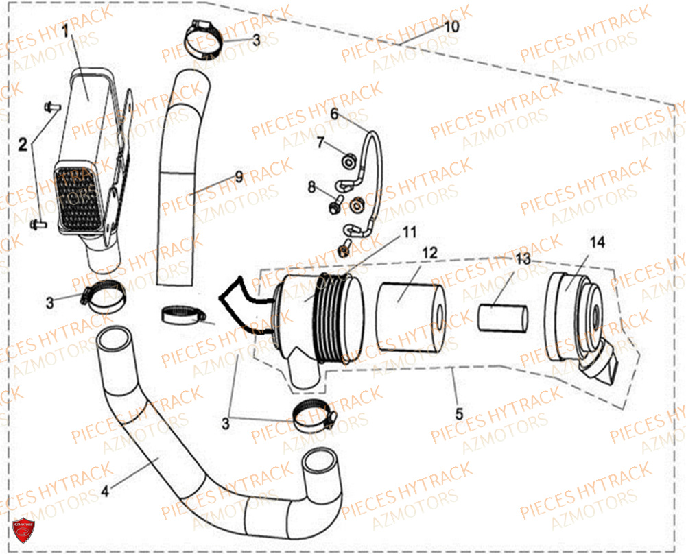 FILTRE A AIR ADMISSION D AIR VARIATEUR HYTRACK JOBBER 1100 DMAXX BASIC