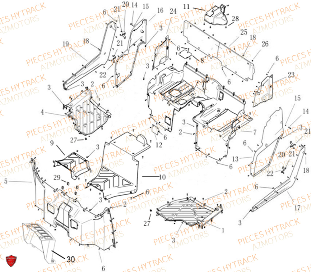 Marche Pied Carrosserie Laterale HYTRACK Pieces SSV JOBBER 1100 DMAXX BASIC