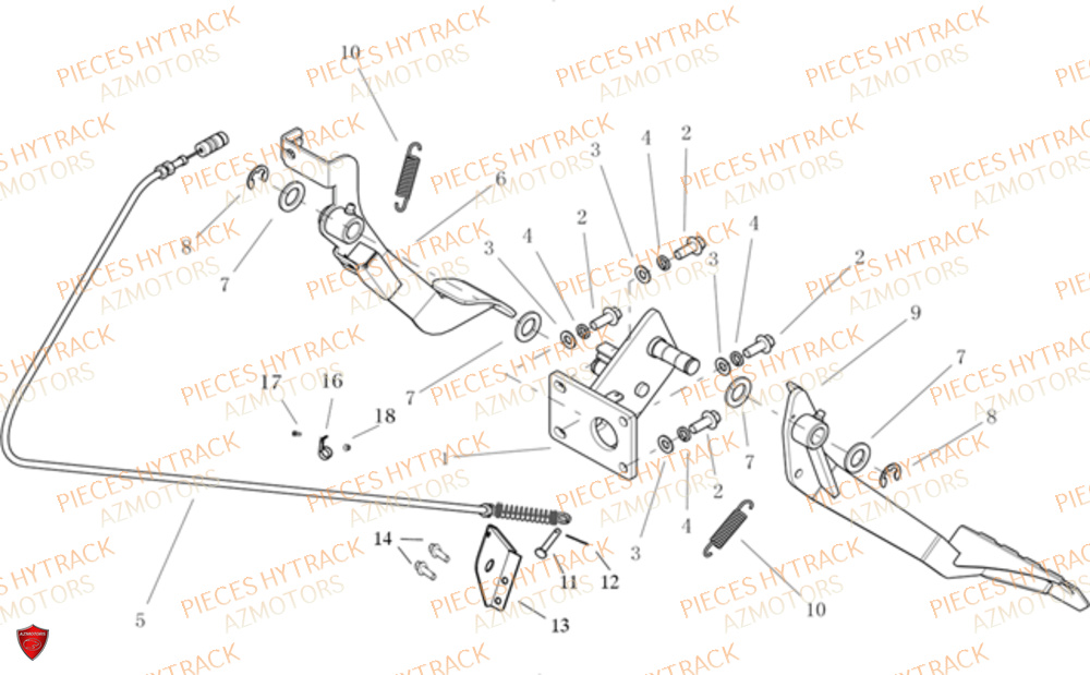 Pedalier HYTRACK Pieces SSV JOBBER 1100 DMAXX BASIC