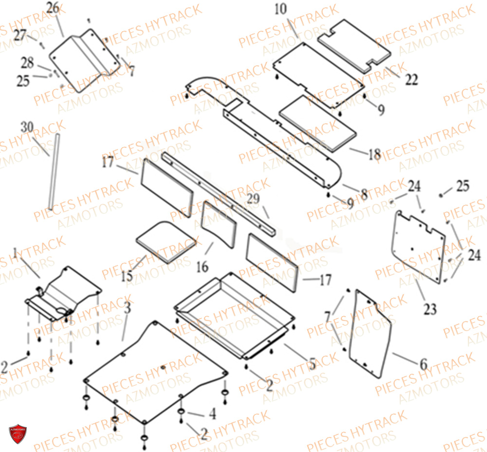 Plaques De Protections Protections Thermiques HYTRACK Pieces SSV JOBBER 1100 DMAXX BASIC