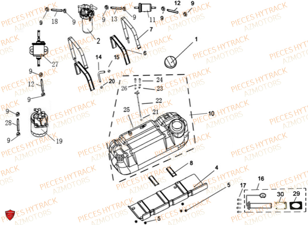 Reservoir A Carburant HYTRACK Pieces SSV JOBBER 1100 DMAXX BASIC