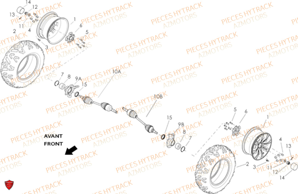 ROUE AVANT DROITE AVANT GAUCHE HYTRACK JOBBER 1100 DMAXX BASIC