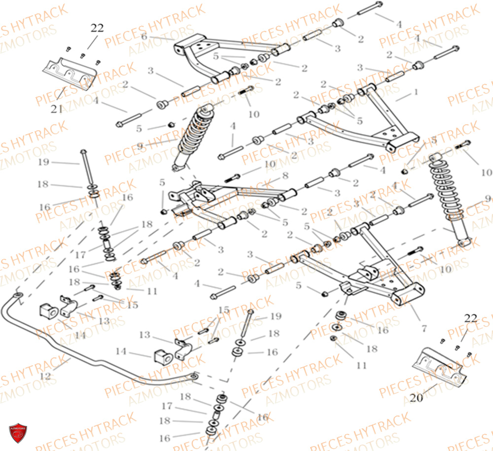 Suspension Arriere HYTRACK Pieces SSV JOBBER 1100 DMAXX BASIC