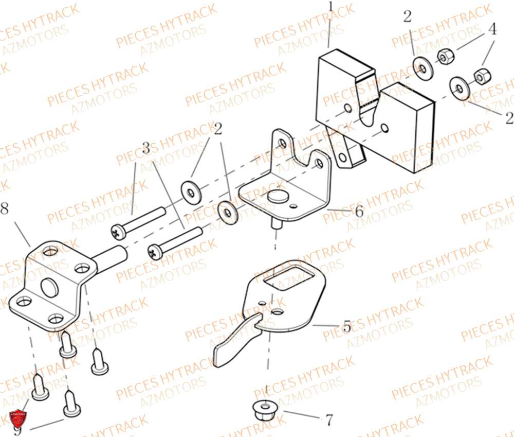 Systeme De Verrouillage Du Capot HYTRACK Pieces SSV JOBBER 1100 DMAXX BASIC