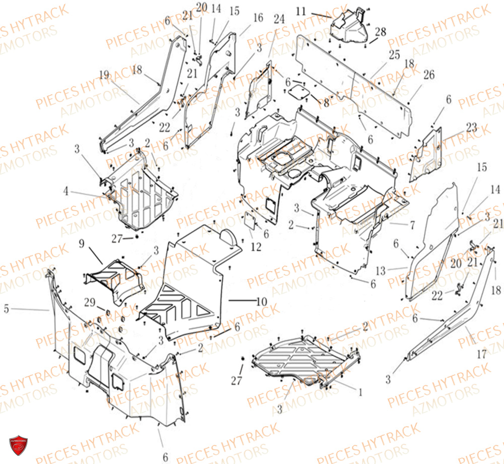 Marche Pied Carrosserie Laterale HYTRACK Pieces SSV JOBBER 1100 DMAXX FULL