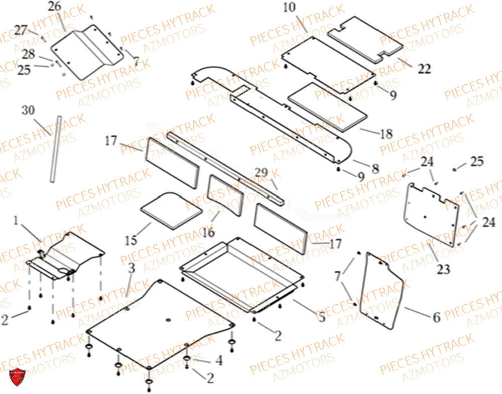 PLAQUES DE PROTECTIONS PROTECTIONS THERMIQUES HYTRACK JOBBER 1100 DMAXX FULL