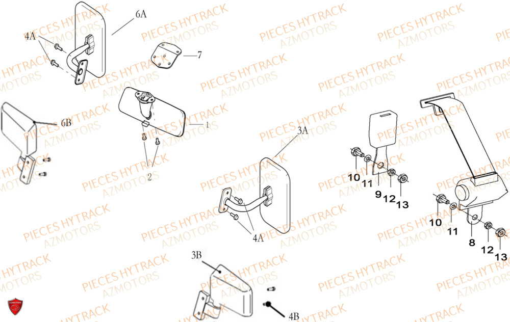 Retroviseurs Ceintures De Securite HYTRACK Pieces SSV JOBBER 1100 DMAXX FULL