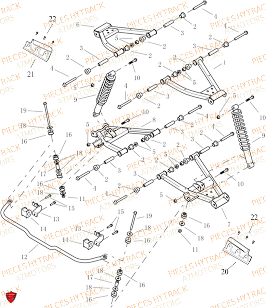 Suspension Arriere HYTRACK Pieces SSV JOBBER 1100 DMAXX FULL