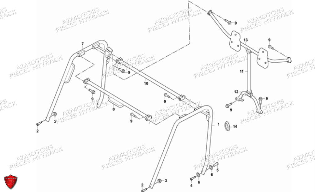 Ensemble Arceaux HYTRACK Pièces JOBBER 700 4X4 AP 2012