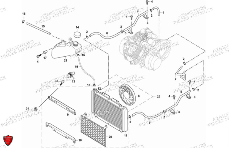 Ensemble Refroidissement HYTRACK Pièces JOBBER 700 4X4 AP 2012