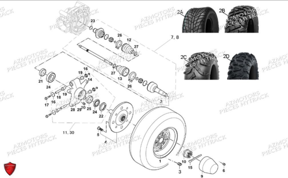 Essieu Arriere HYTRACK Pièces JOBBER 700 4X4 AP 2012