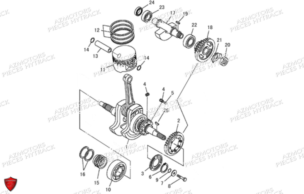 Piston Embiellage HYTRACK Pièces JOBBER 700 4X4 AP 2012